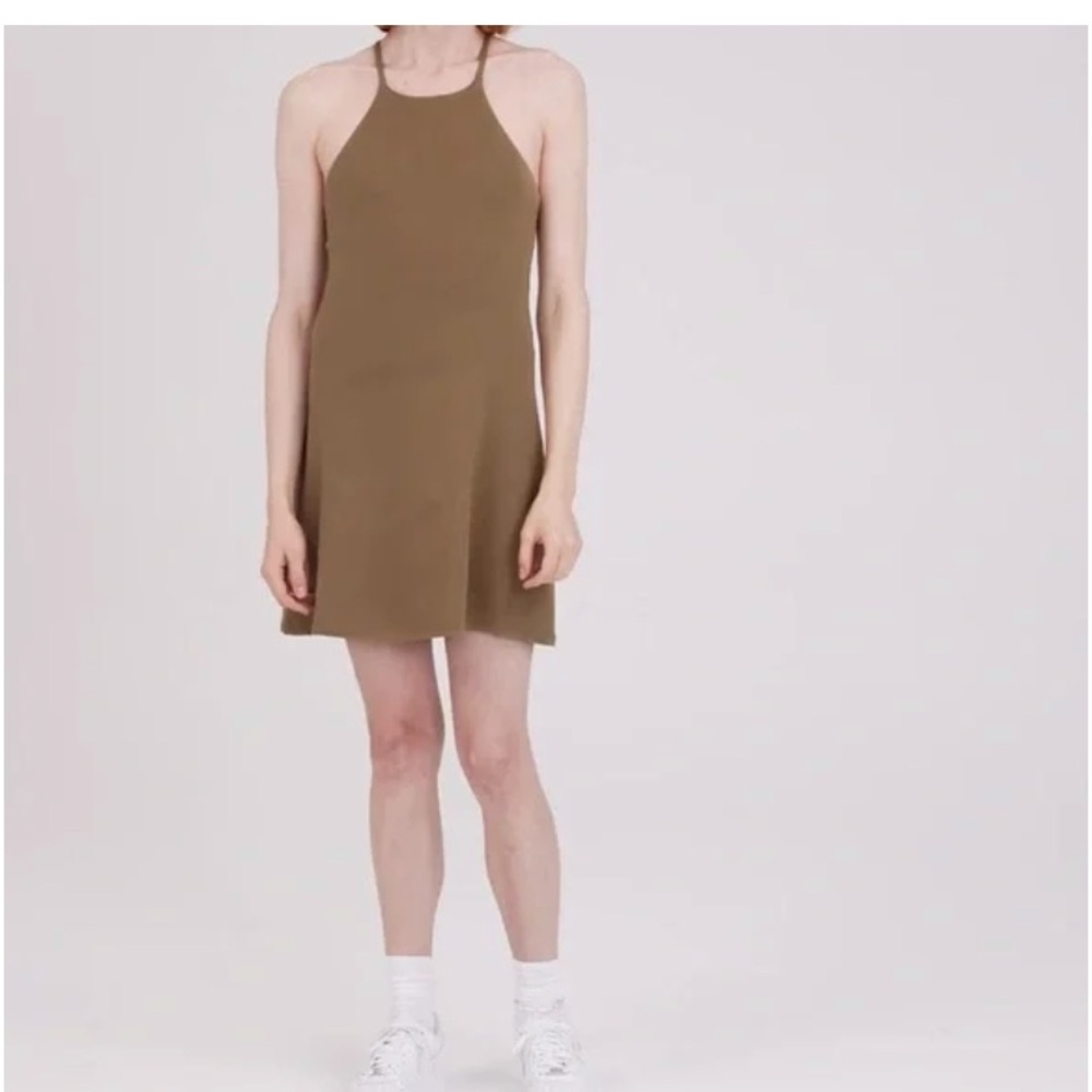 Girlfriend Collective active dress romper tan XL - Picture 2 of 5